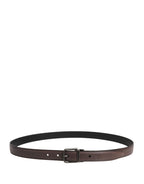 Men Brown Classic Leather Metal Buckle Belt