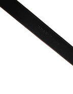 Men Beige Red Woven Leather Metal Buckle Belt