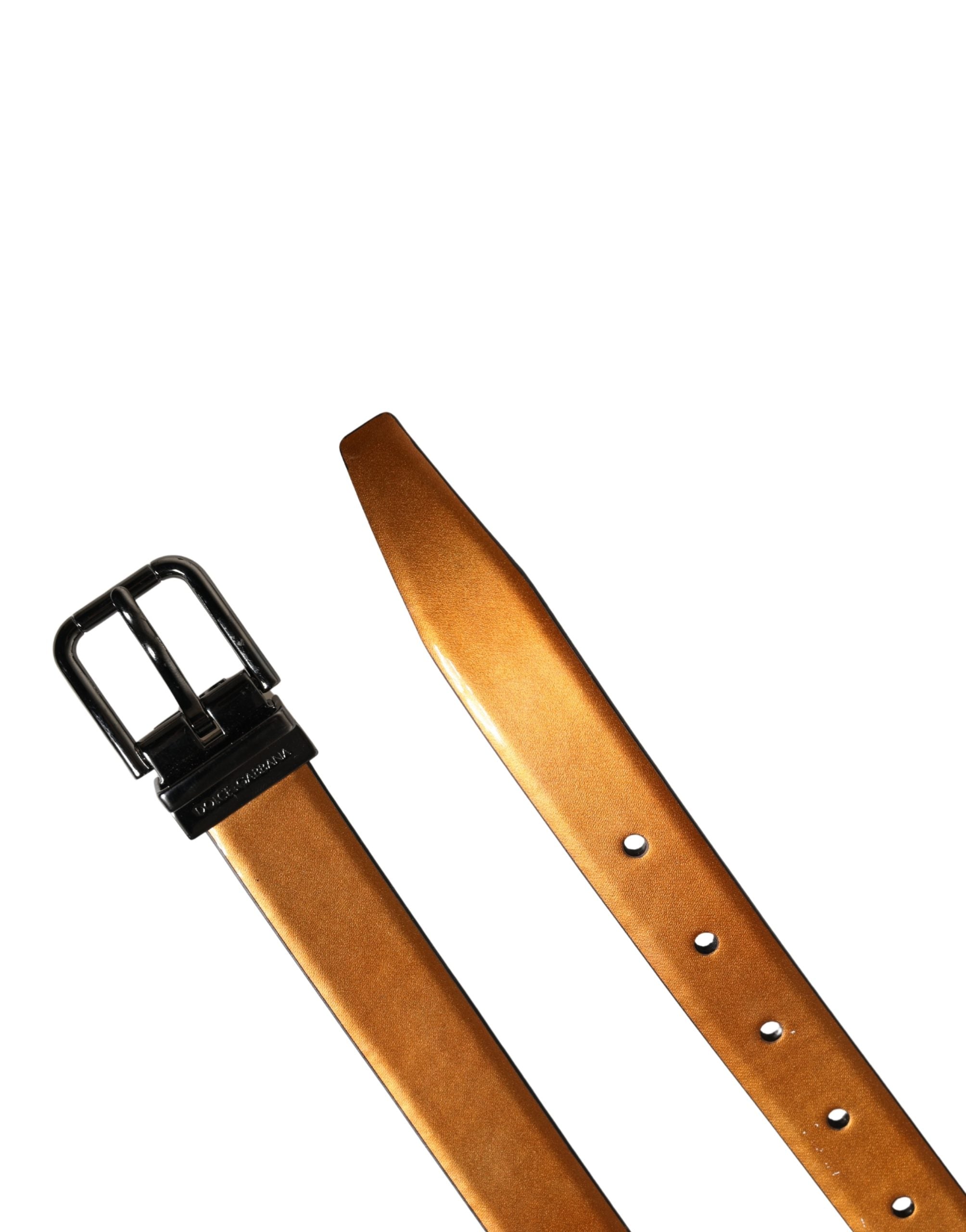 Men Brown Classic Leather Metal Buckle Belt