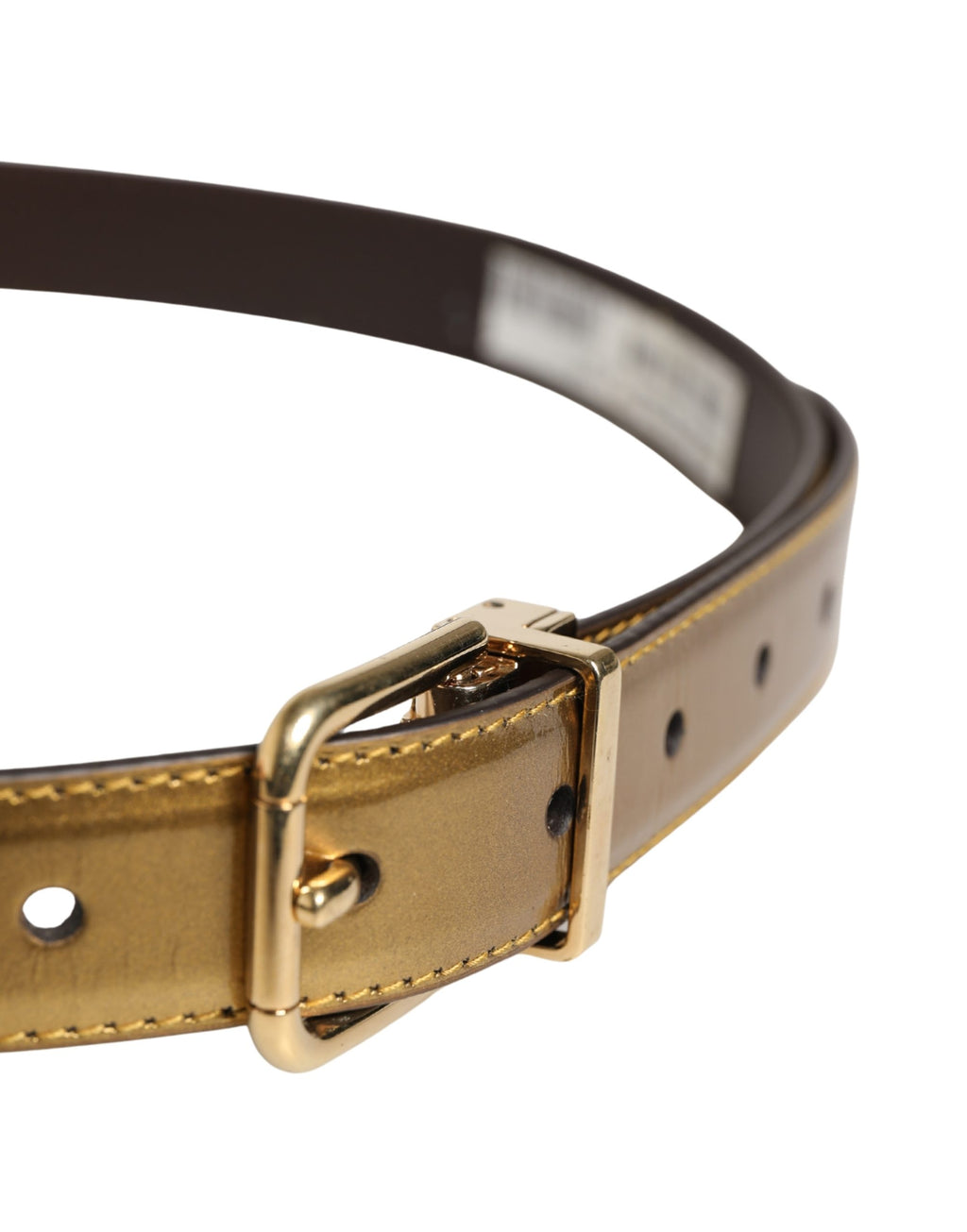 Men Gold Classic Leather Metal Buckle Belt