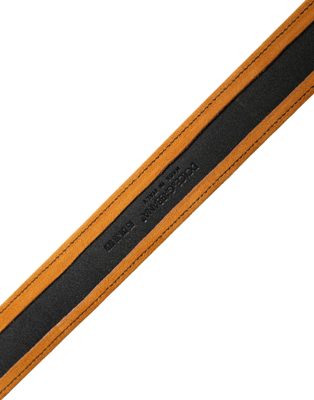 Men Black Orange Polyester Metal Buckle Belt