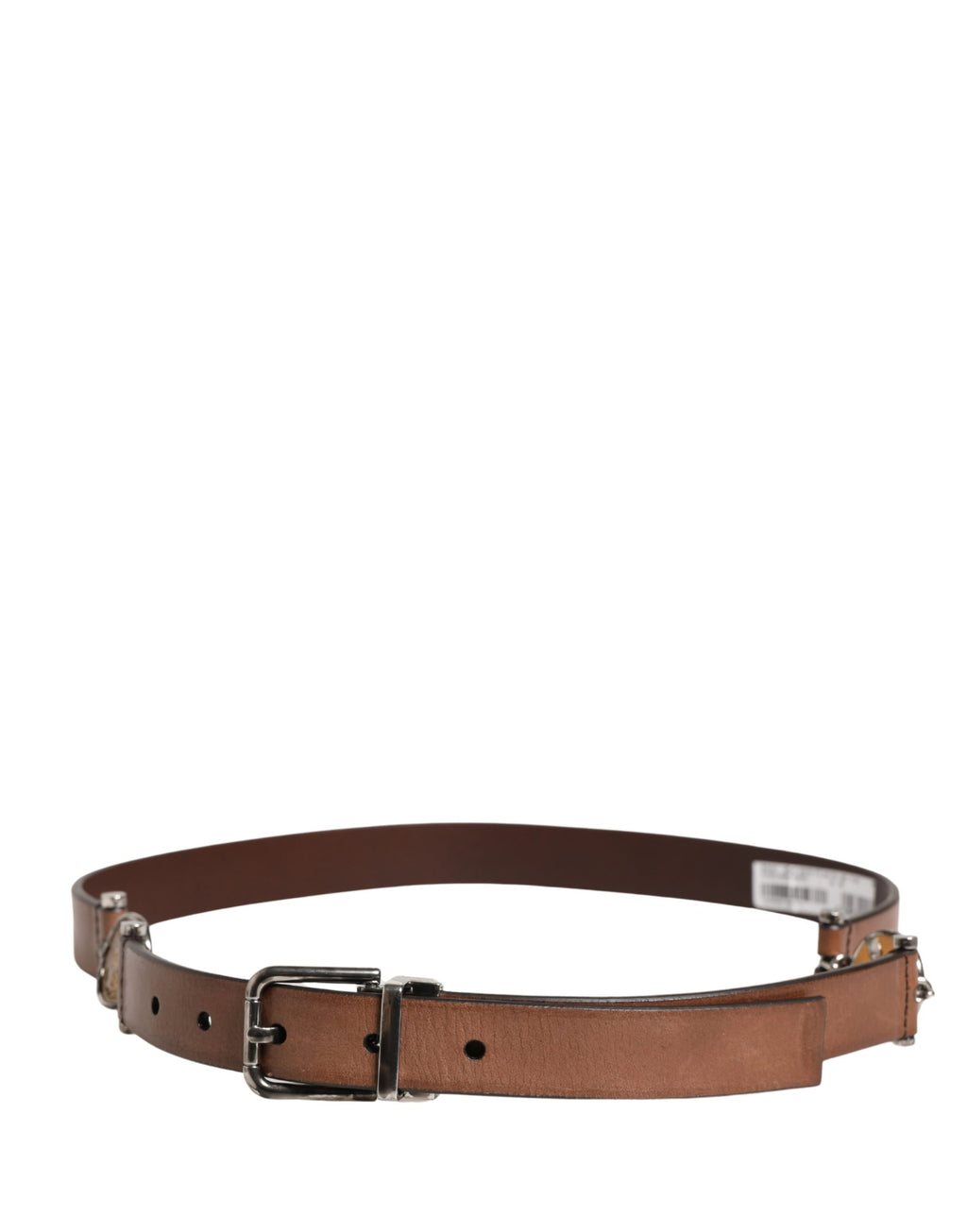 Men Brown Classic Leather Metal Buckle Belt