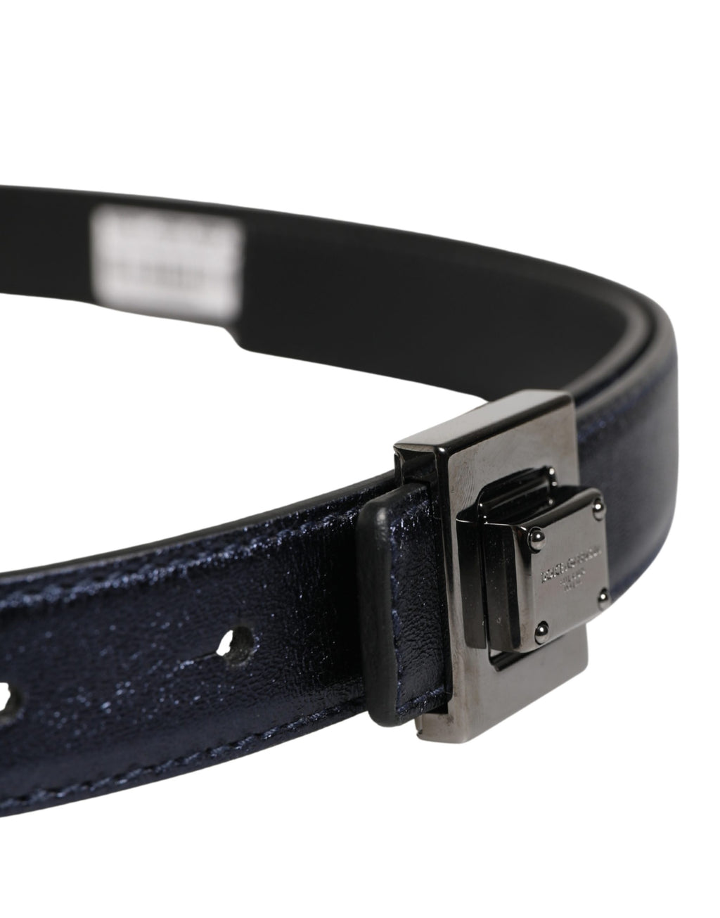 Men Black Classic Leather Square Buckle Belt
