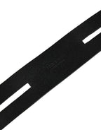 Black Double Strap Leather Silver Buckle Belt