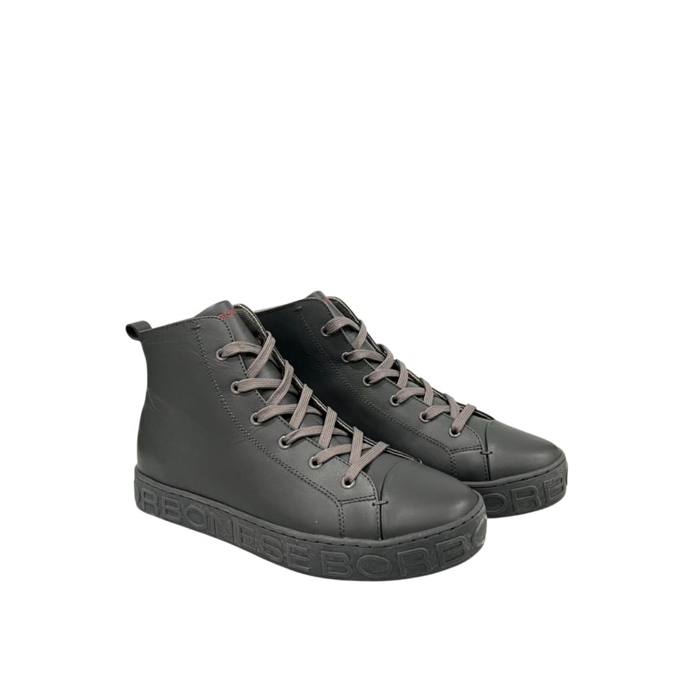Grey Genuine Leather Men Sneaker
