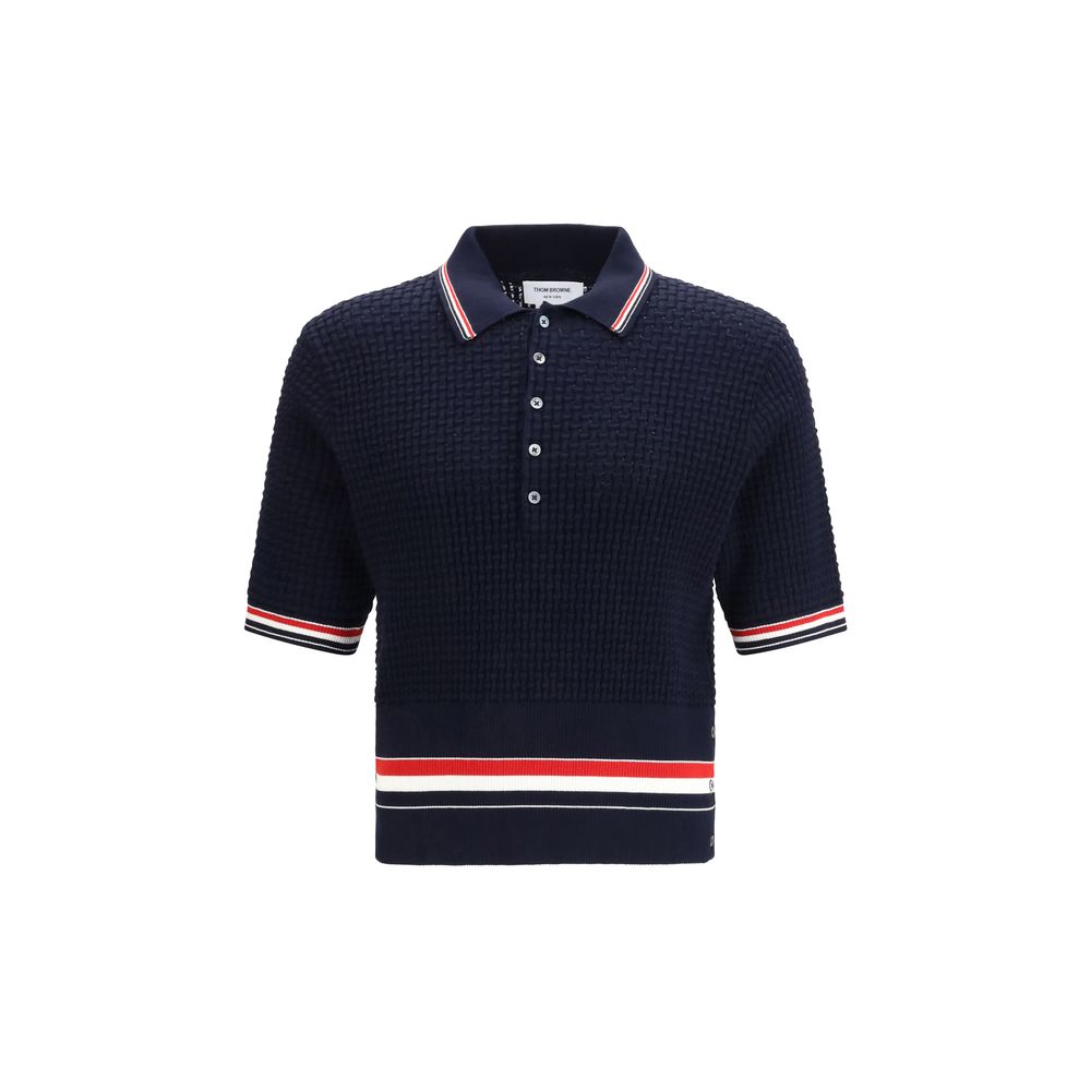 Blue Cotton Polo Shirt