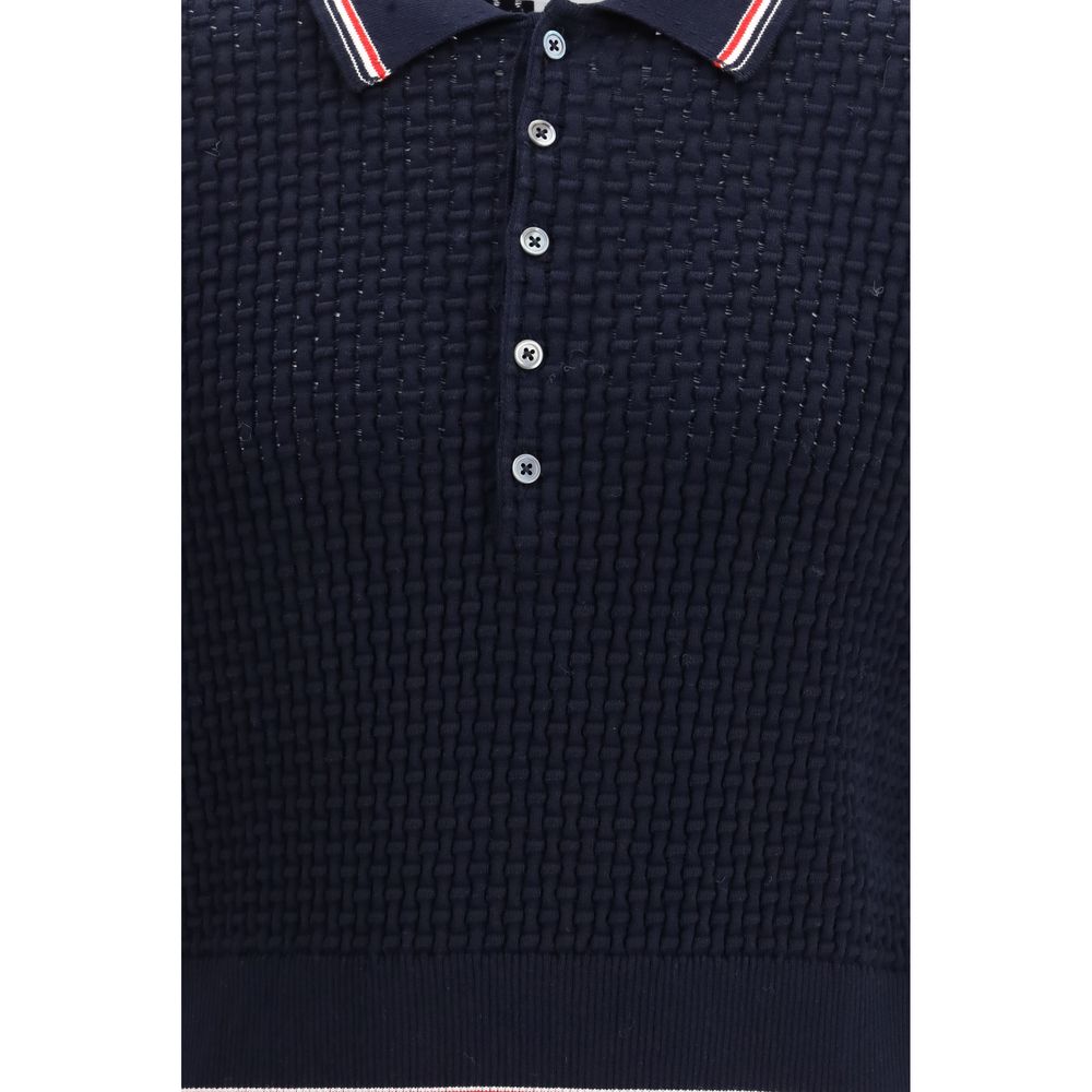 Blue Cotton Polo Shirt