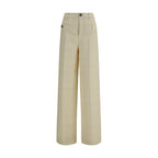 Beige Cotton Dress Pants