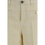 Beige Cotton Dress Pants