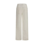 White Cotton Relaxed Fit Jeans