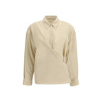 Beige Silk Dress Shirt