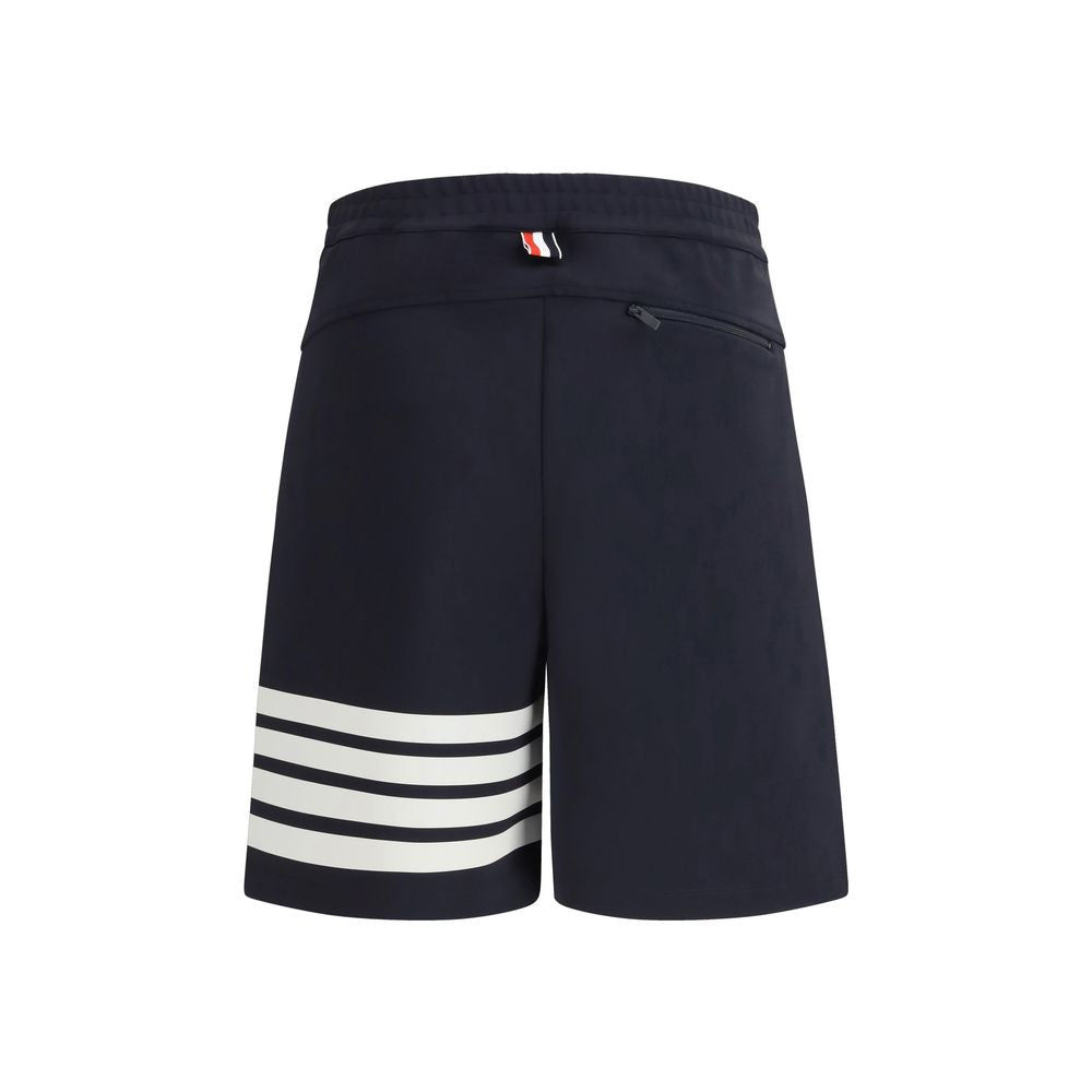 Blue Viscose Bermuda Shorts