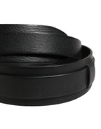 Men Black Classic Leather Metal Buckle Belt