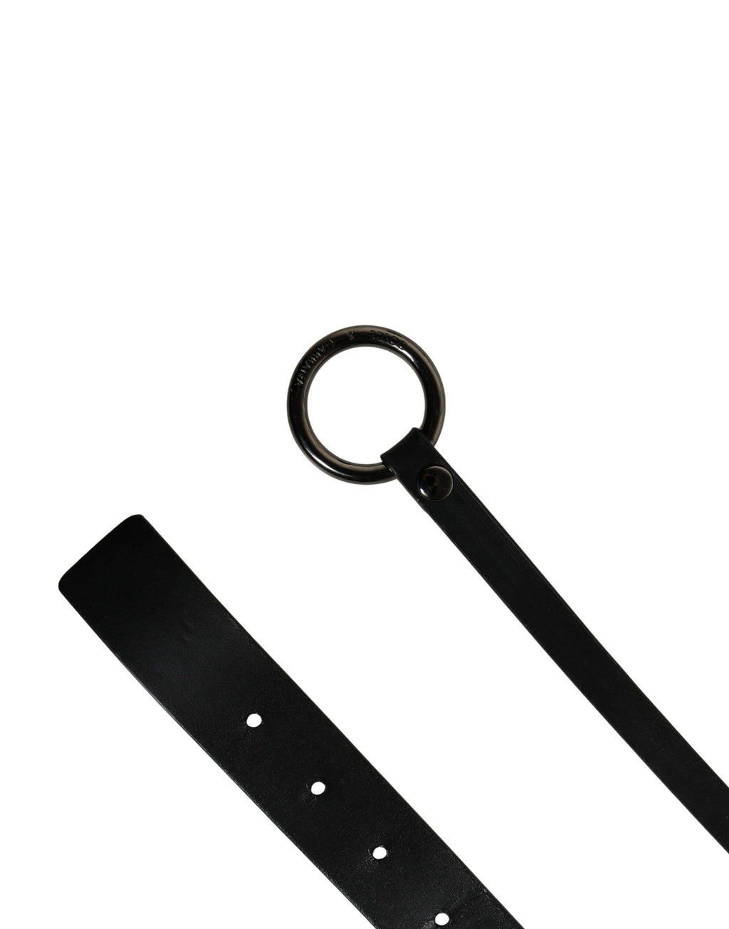 Men Black Calfskin Leather Metal Buckle Belt