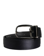 Men Black Classic Viscose Metal Buckle Belt