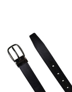 Men Black Classic Viscose Metal Buckle Belt