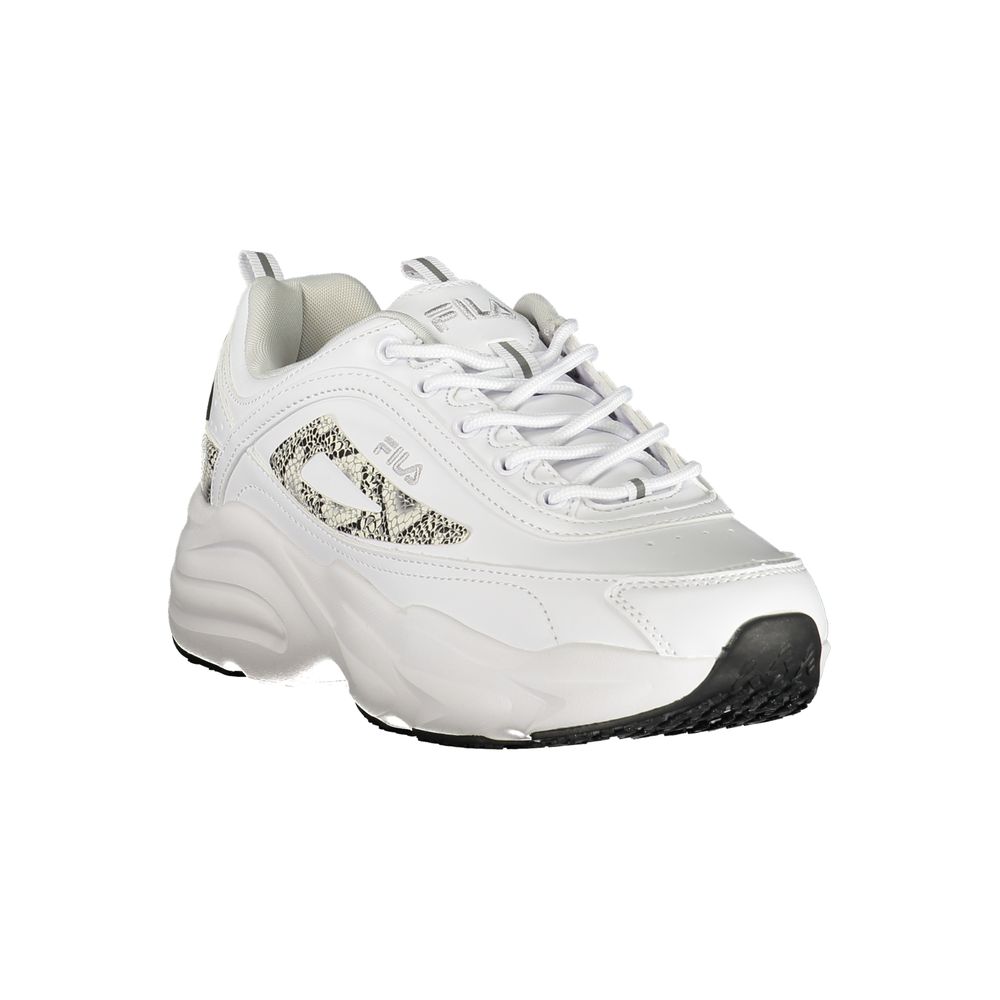 White Polyurethane Women Sneaker