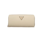 Beige Polyurethane Women Wallet
