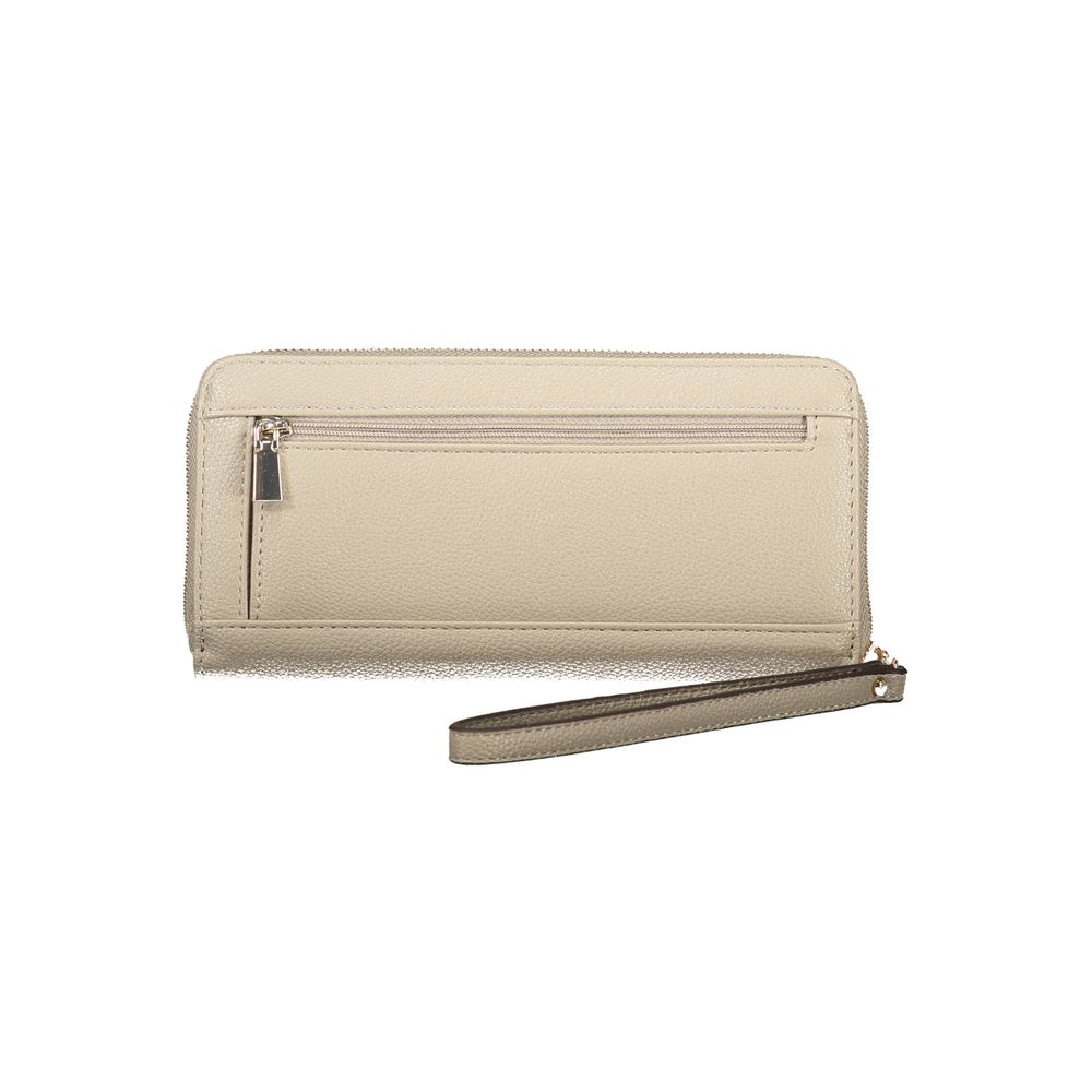 Beige Polyurethane Women Wallet