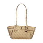 Beige Polyurethane Women Handbag