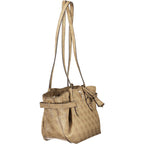 Beige Polyurethane Women Handbag