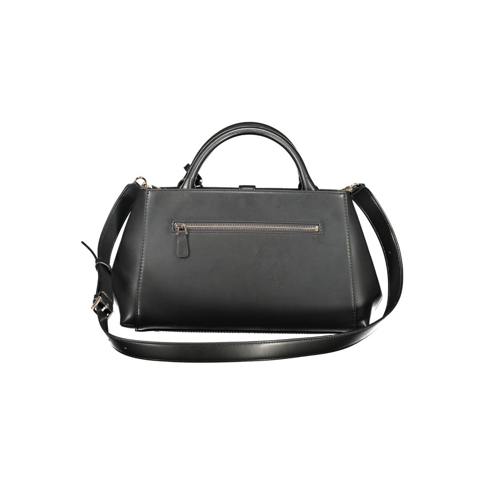 Black Polyurethane Women Handbag