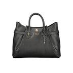 Black Polyurethane Women Handbag