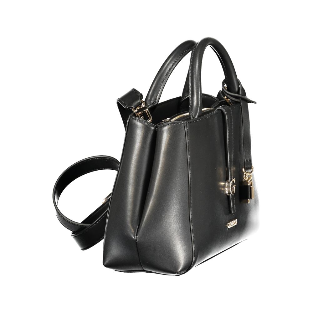 Black Polyurethane Women Handbag