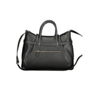 Black Polyurethane Women Handbag
