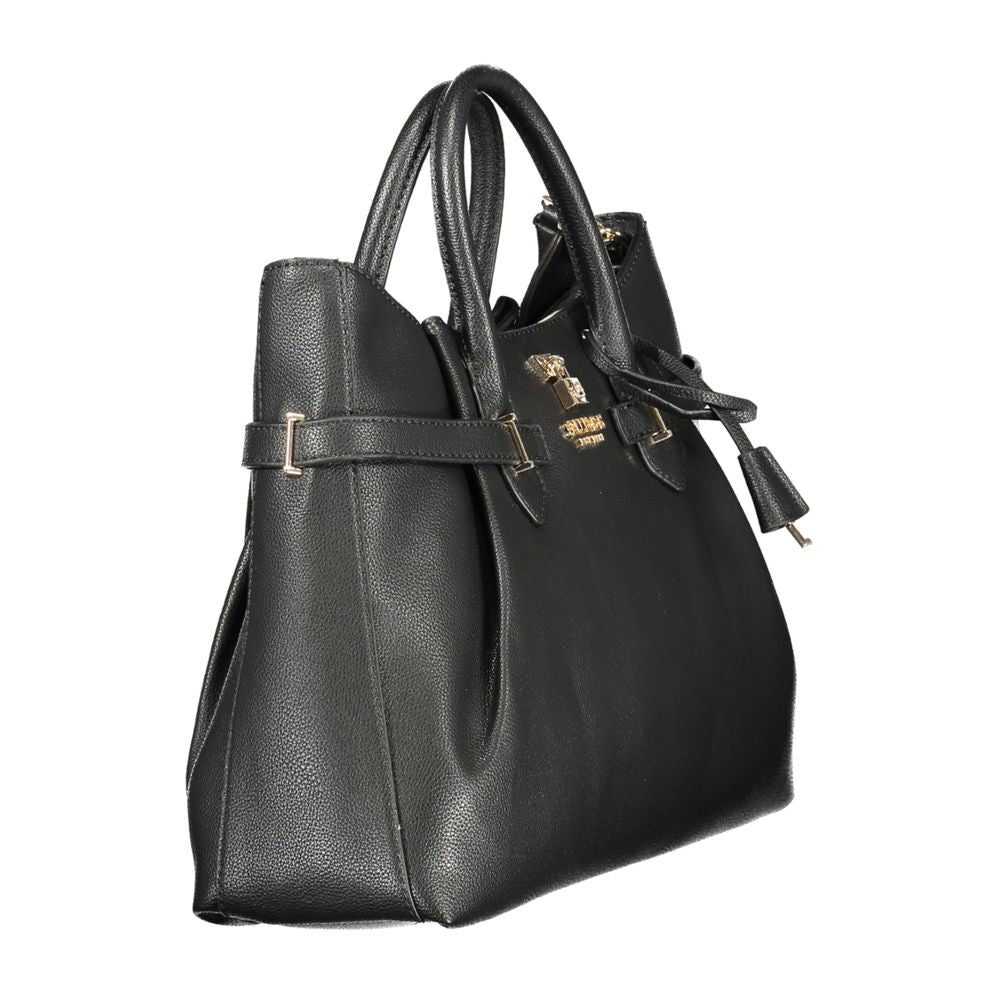 Black Polyurethane Women Handbag