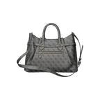 Black Polyurethane Women Handbag