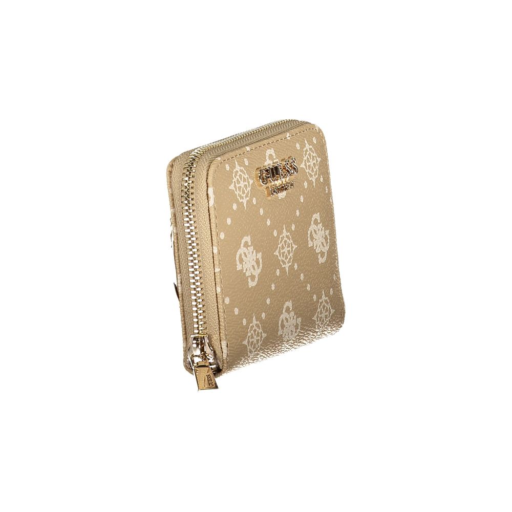 Beige Polyurethane Women Wallet