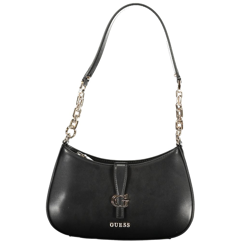 Black Polyurethane Women Handbag