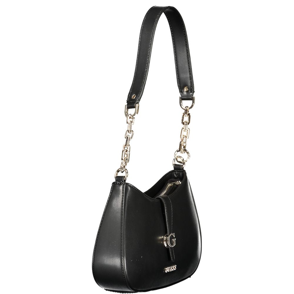 Black Polyurethane Women Handbag