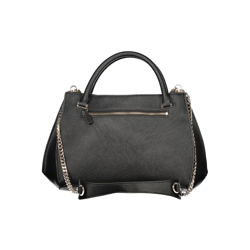 Black Polyurethane Women Handbag