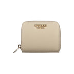 Beige Polyurethane Women Wallet