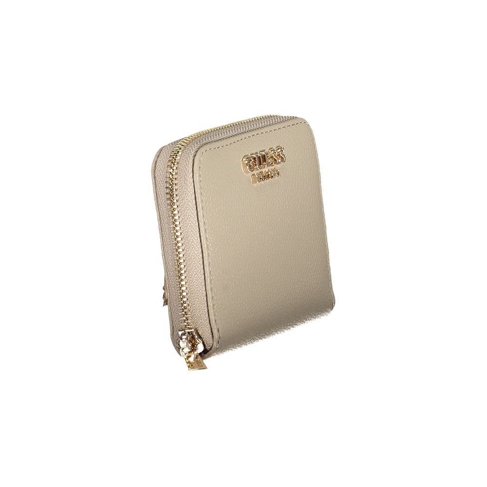 Beige Polyurethane Women Wallet