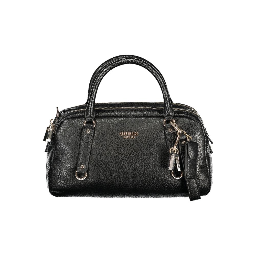 Black Polyurethane Women Handbag