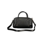Black Polyurethane Women Handbag