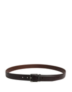 Men Brown Classic Leather Metal Buckle Belt