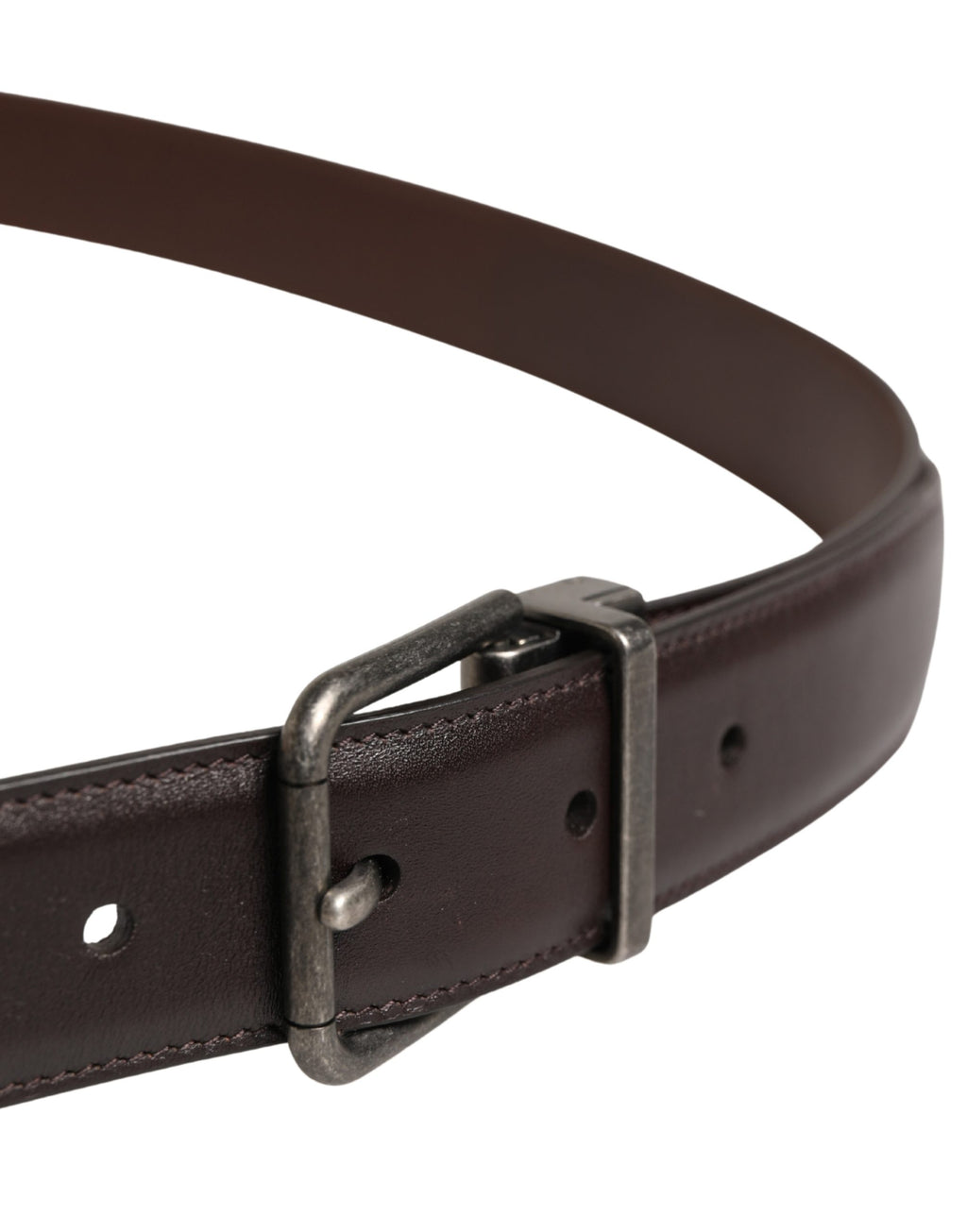 Men Brown Classic Leather Metal Buckle Belt