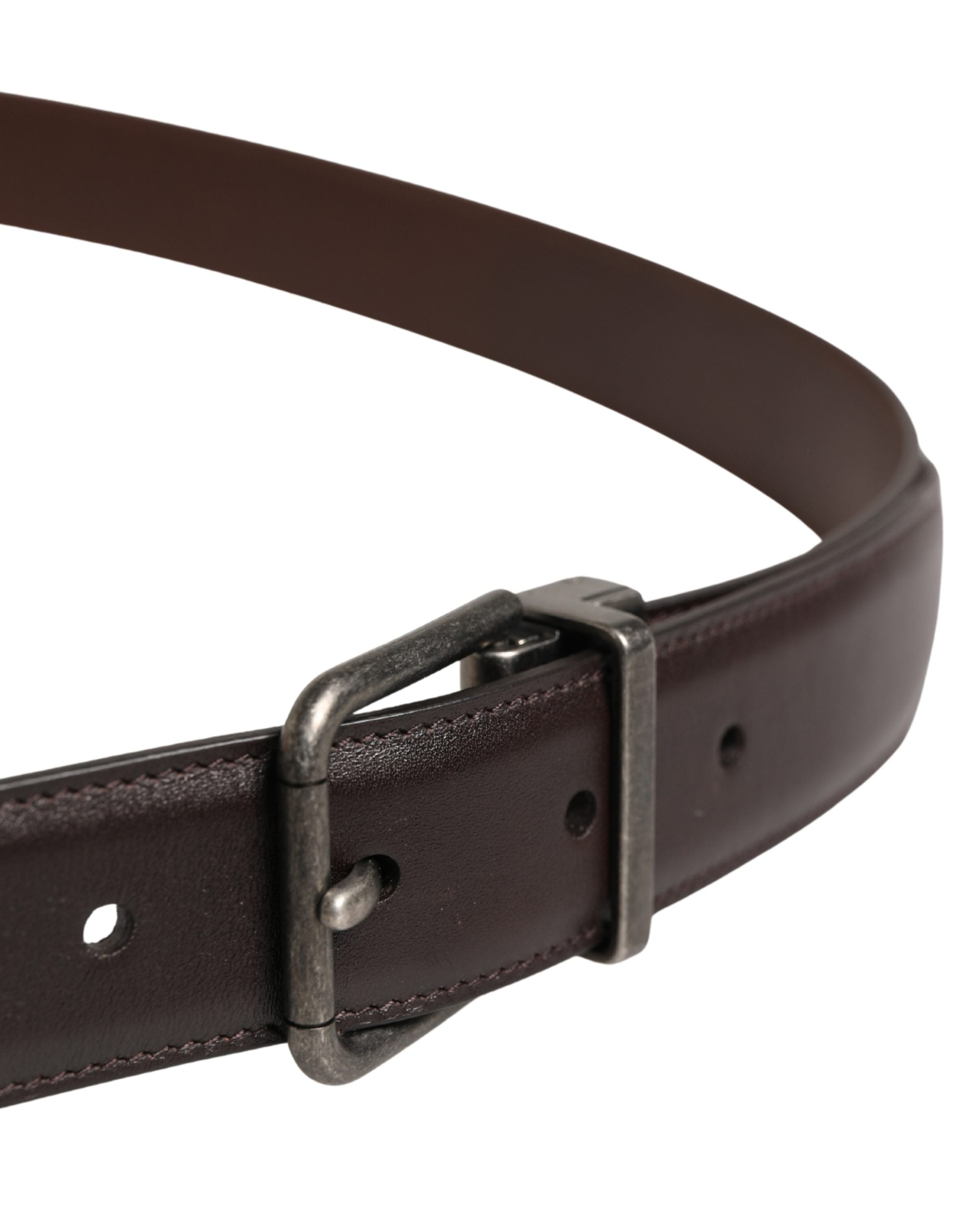 Men Brown Classic Leather Metal Buckle Belt