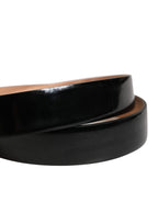 Men Black Classic Leather Metal Buckle Belt