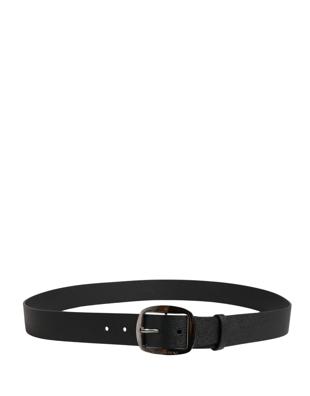 Men Black Classic Leather Metal Buckle Belt