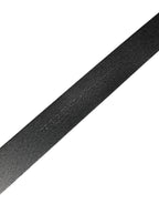 Men Black Classic Leather Logo Buckle Belt