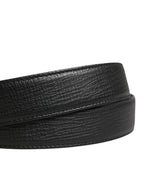 Men Black Classic Leather Metal Buckle Belt