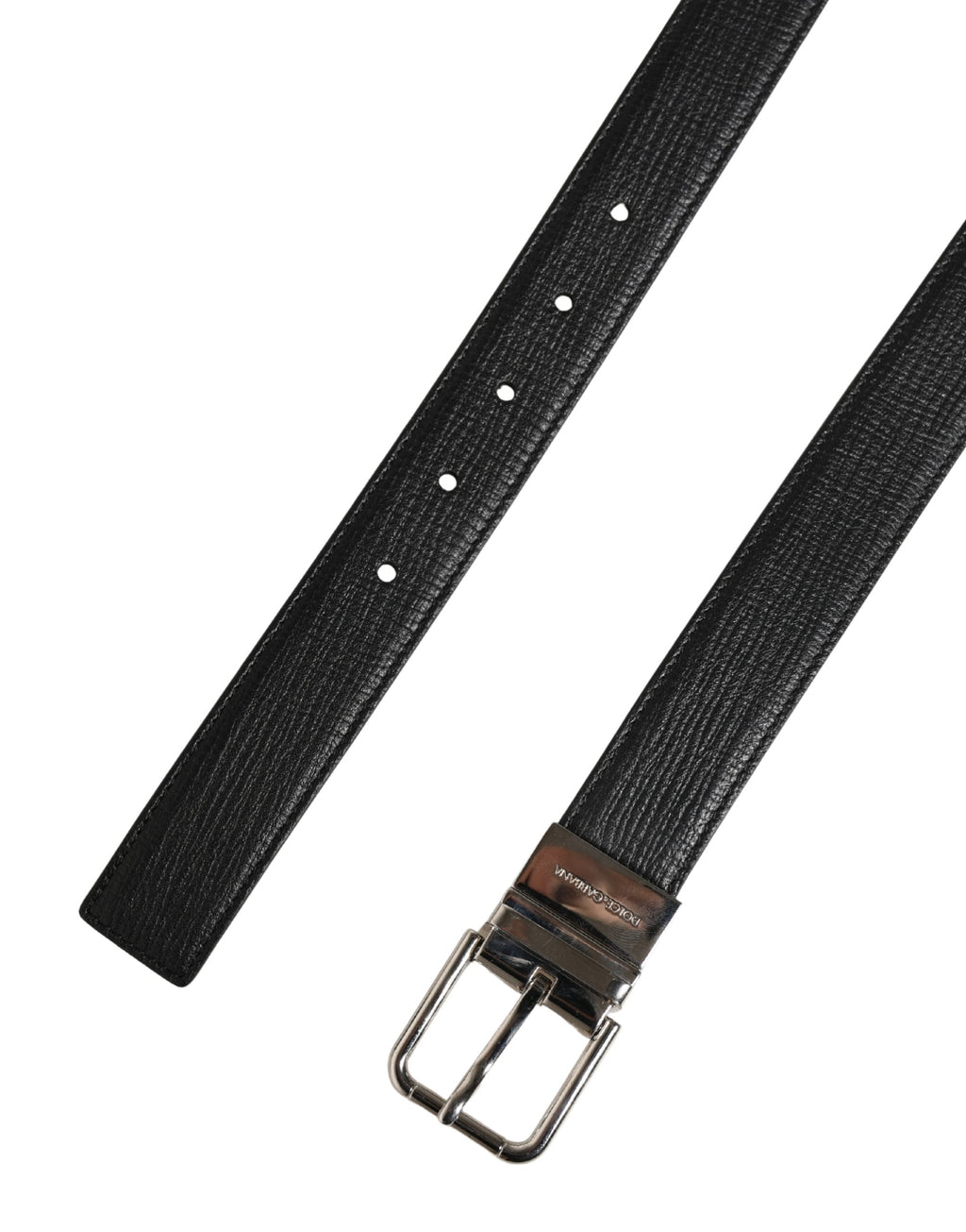 Men Black Classic Leather Metal Buckle Belt