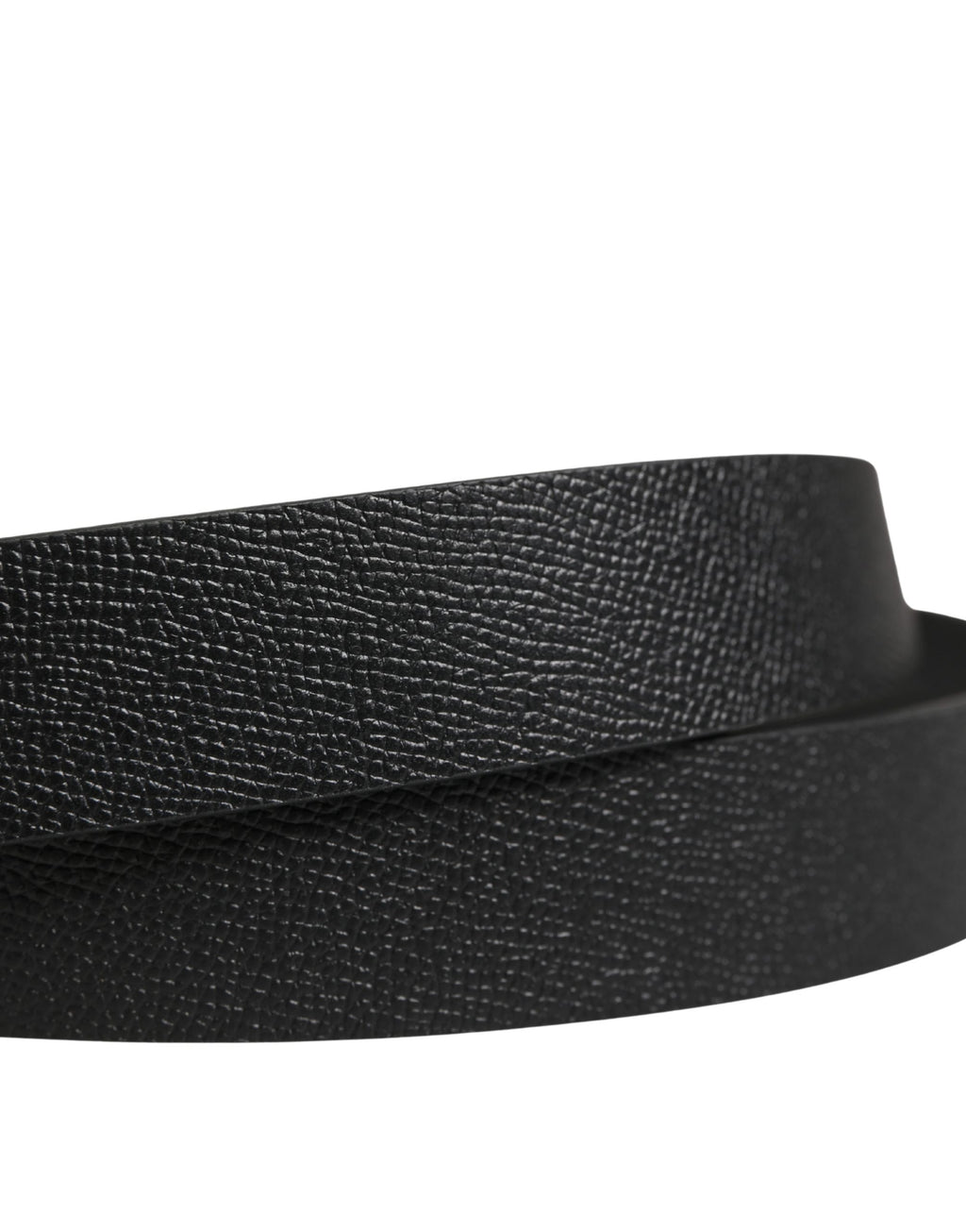 Men Black Calf Leather Metal Buckle Belt