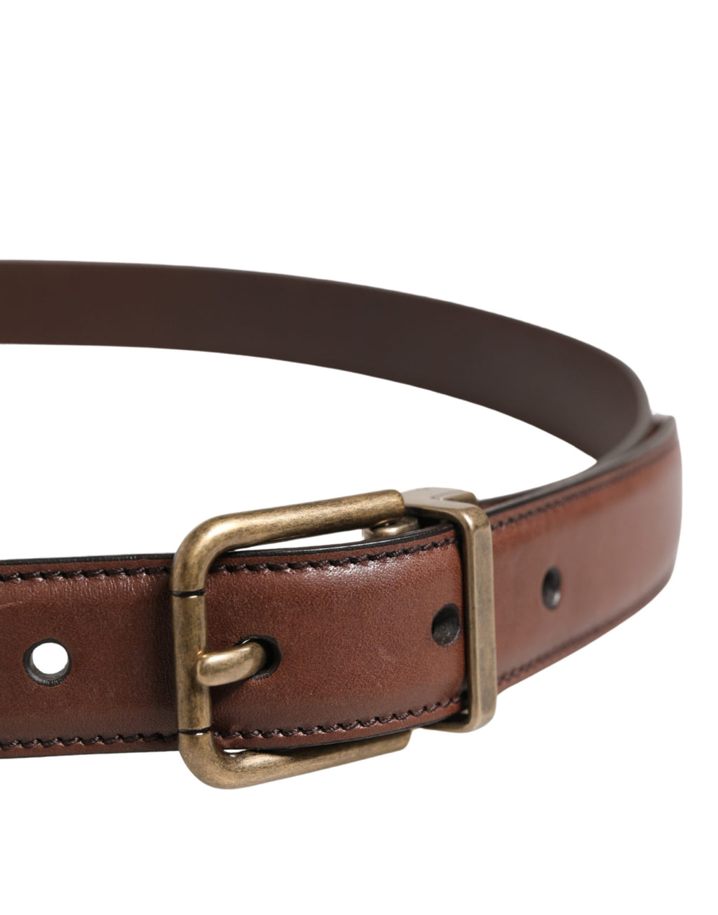 Men Brown Classic Leather Metal Buckle Belt