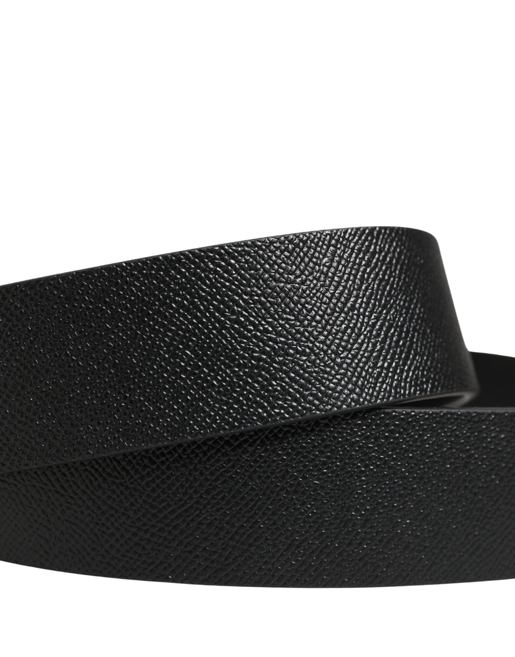 Men Black Leather DG Logo Metal Buckle Belt